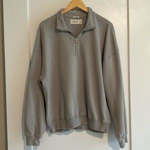 Abercrombie & Fitch Gray Quarter-Zip Sweater